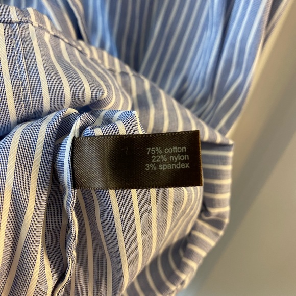The Limited blue and white striped button up top, size XS - Picture 6 of 6